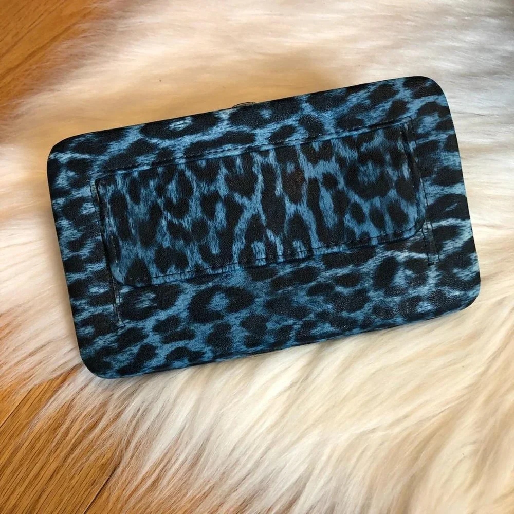 Blue Leopard Print Wallet